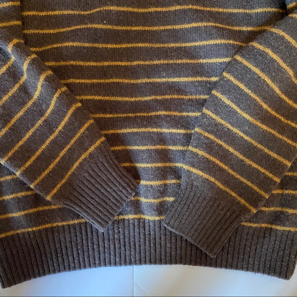 SpringField Brown Original Lambswool Cowlneck Striped Sweater - Picture 7 of 8